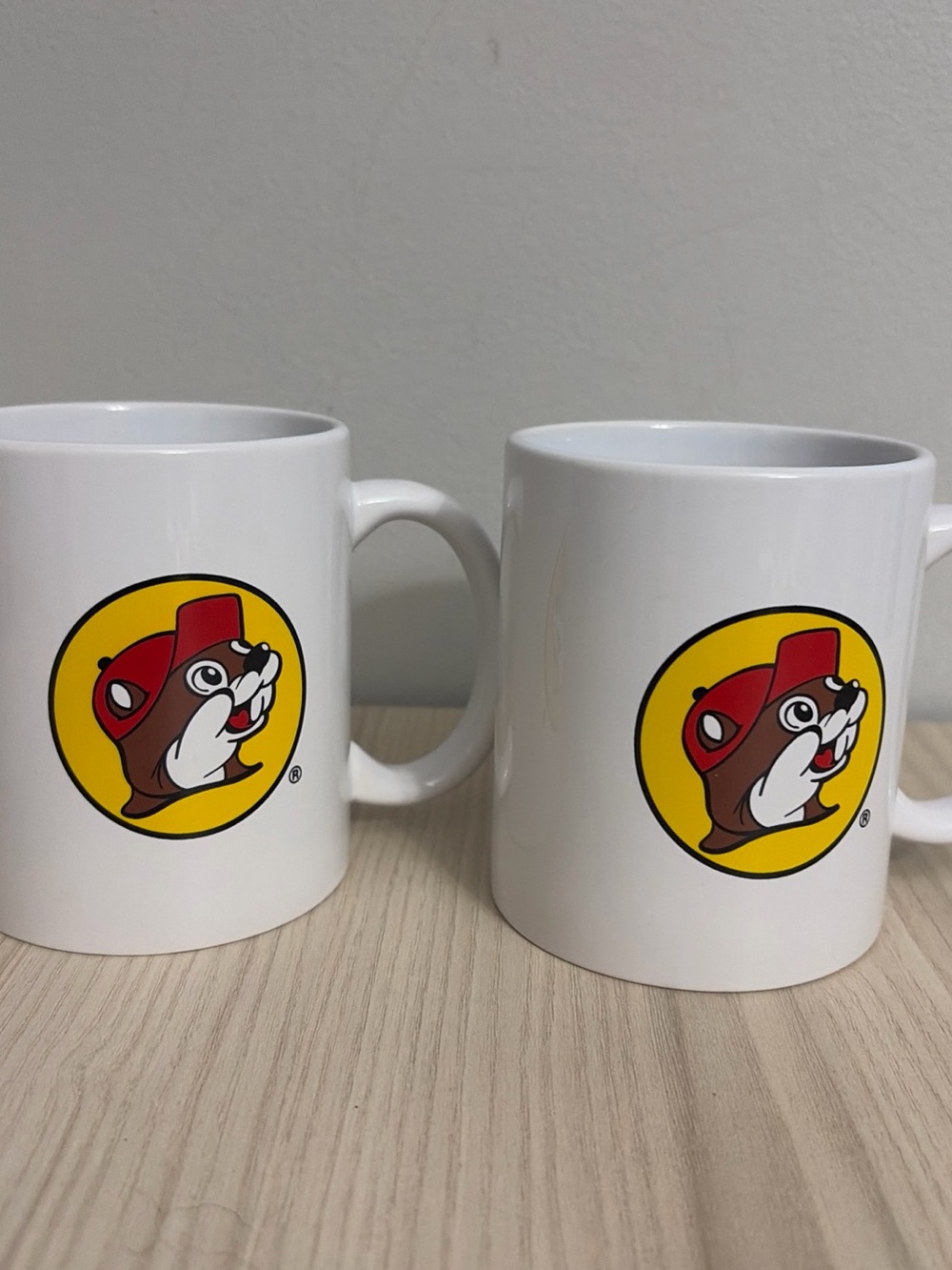 Buc-ee's White Logo Coffee Mug - Red, Yellow, Brown set